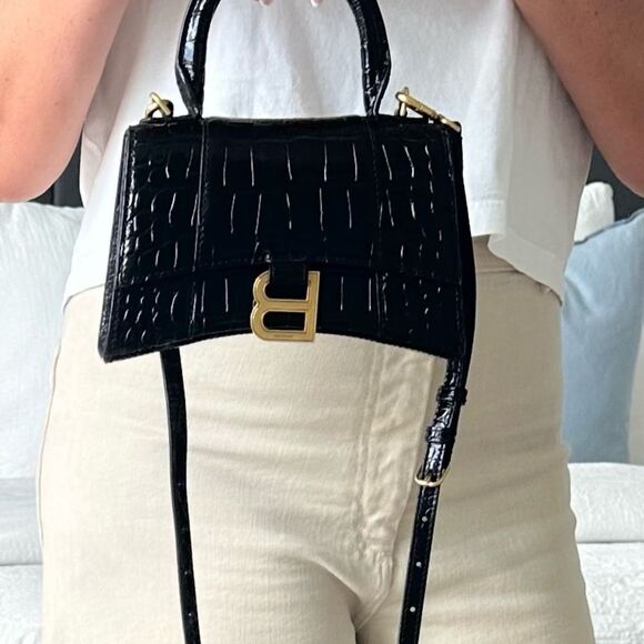 Balenciaga Black Croc-Embossed Mini Bag - Picture 13 of 13